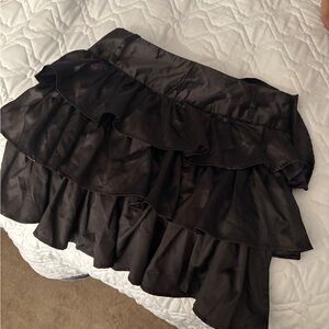 Rachael & Chloe Black Tiered Ruffle Mini Skirt